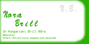 nora brill business card