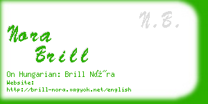 nora brill business card